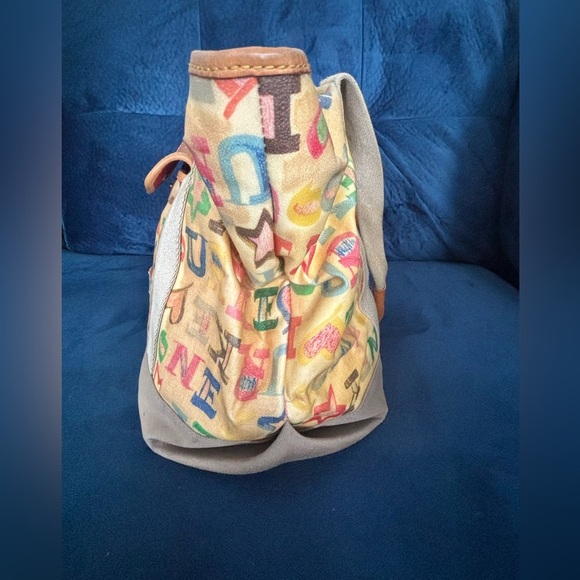 Vintage Y2K Dooney & Bourke Coated Rainbow Doodle Graffiti Handbag Purse Rare - Picture 7 of 16